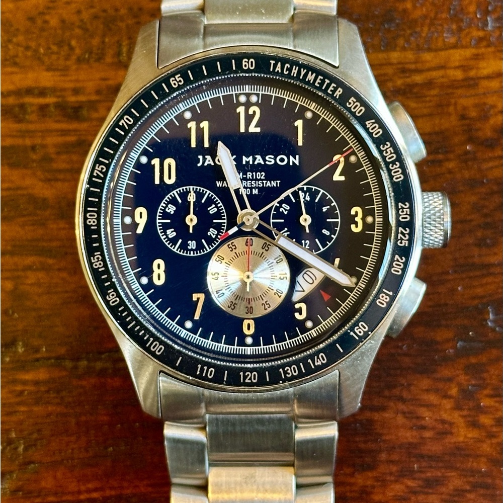Jack Mason Stainless Racing Chronograph Blue Dial 42mm Watch JM-R102-012